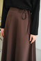 Women's Ribbon Detailed Maxi Skirt Brown - 7