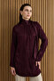 Burgundy Texture Jacquard Patterned Rayon Viscon Tunic - 3