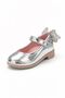 Girl's Silver Ballerina Shoes with Orthopedic Non-Slip Soles