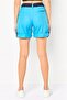 Women Solid Cuffed Shorts, Blue - 3