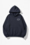 Unisex Soft Textured Pocket Heart Printed Design Oversized 3 Thread Hoodie Sweatshirt