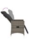 Reclining Garden Chair with Cushions Grey Poly Rattan - 6