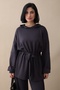 Anthracite Double Suit with Gathered Waist - 5