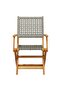 Folding Garden Chairs 6 pcs Grey Poly Rattan and Solid Wood - 2