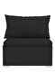 7 Piece Garden Lounge Set with Cushions Poly Rattan Black - 4