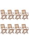 Folding Outdoor Chairs 8 pcs Solid Acacia Wood