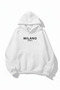 Unisex Soft Textured Milano Italy Printed Design Oversized 3 Thread Hoodie Sweatshirt