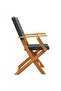 Folding Garden Chairs 4 pcs Black Poly Rattan and Solid Wood - 4