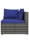 2-Seater Sofa with Cushions Grey Poly Rattan - 5