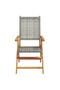 Garden Chairs 2 pcs Grey Solid Wood Acacia and Poly Rattan - 4