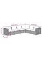 6 Piece Garden Lounge Set with Cushions Poly Rattan Black - 3