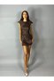 Rochie mini maro cu paiete