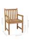 Garden Chairs 6 pcs with Grey Cushions Solid Teak Wood - 3