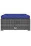 10 Piece Garden Lounge Set with Cushions Grey Poly Rattan - 7
