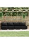 4-Seater Sofa with Cushions Black Poly Rattan