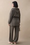 Drawstring Waist Khaki Two-Piece Set - 4
