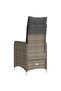 Reclining Garden Chairs 2 pcs with Cushions Grey Poly Rattan - 5