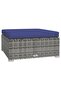 6 Piece Garden Lounge Set with Cushions Poly Rattan Grey - 6