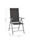 Folding Garden Chairs 6 pcs Textilene Black - 3