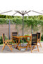 Reclining Garden Chairs 4 pcs Black Solid Wood Acacia