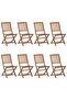 Folding Outdoor Chairs 8 pcs Solid Acacia Wood