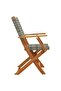 Folding Garden Chairs 6 pcs Grey Poly Rattan and Solid Wood - 4
