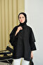 Women's Cape Sleeve Short Trench Black - 2