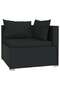 7 Piece Garden Lounge Set with Cushions Poly Rattan Black - 2