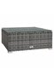 3 Piece Garden Lounge Set with Cushions Grey Poly Rattan - 4