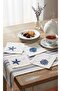 Navy Blue Embroidered 6-Piece Presentation Napkin, Cocktail Napkin, Coffee Side Presentation Napkin, Coaster