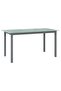 Garden Table Light Grey 150x90x74 cm Aluminium and Glass