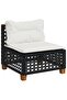 8 Piece Garden Sofa Set with Cushions Black Poly Rattan - 2