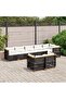 8 Piece Garden Sofa Set with Cushions Black Poly Rattan