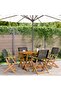 Folding Garden Chairs 4 pcs Black Poly Rattan and Solid Wood
