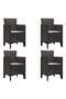 Garden Chair 4 pcs Brown 53 x 49 x 85 cm Polypropylene