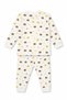 Baby Girl and Boy Teddy Bear Patterned Cotton Ribbed Pajamas Top and Bottom Two-Piece Set - 2