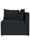 6 Piece Garden Lounge Set with Cushions Poly Rattan Black - 2