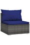 7 Piece Garden Lounge Set with Cushions Grey Poly Rattan - 2