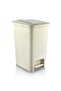 15 Liter Pedal Beige Bathroom Kitchen Trash Can with Beige Lid Slim Pedal Trash Can Beige - 2