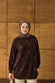 Women's Lcc Stone Detail Bisiket Collar Sweatshirt Brown