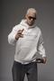 Hooded Hoodie Sweatshirt with Piping on the Front - 5