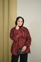 Women's Drawstring Detail Parachute Jacket Burgundy - 3