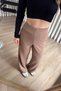 Mink Wide Leg High Waist Elastic Waistband Trousers - 2