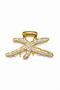 Stone Gold Starfish Model Metal Hair Clip – Sparkling and Elegant Clasp 7 cm - 2