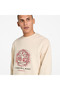 Front Seasonal Tree Logo Graphic Crewneck Men's Beige Sweatshirt - 5
