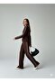 Modal Fabric Stripe Inter Piped Zippered Sweatshirt & Trousers Two-Piece Set - 3