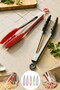 Silicone Tip Lockable Kitchen Tongs – Heat Resistant, Stainless Steel Handle - Frying Tongs - 3