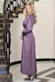 Satin Evening Dress with Buckle Detail - 2