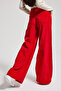 Women's Red Hera 26w5-19 Palazzo Fit Thick Corded Fabric Velvet Fabric Trousers - 6
