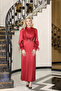 Satin Evening Dress with Buckle Detail